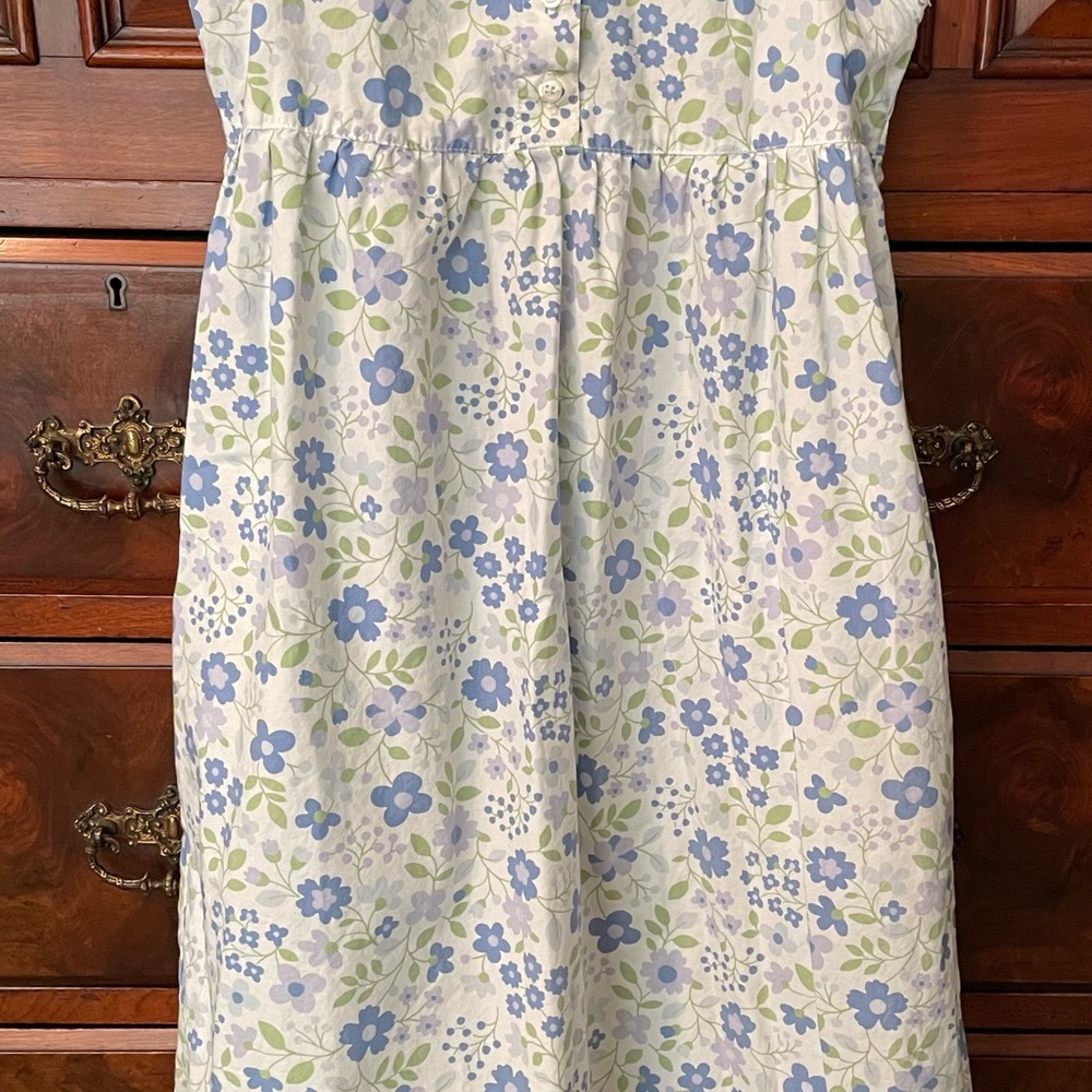 Girls Lands' End Blue Floral Maxi Dress Sz 7 - Picture 2 of 8